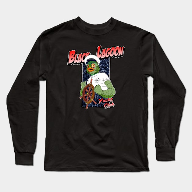 Black Lagoon Yacht Club Long Sleeve T-Shirt by pencilnekarts